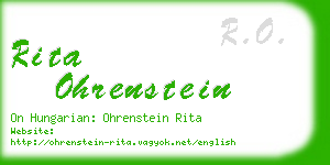 rita ohrenstein business card